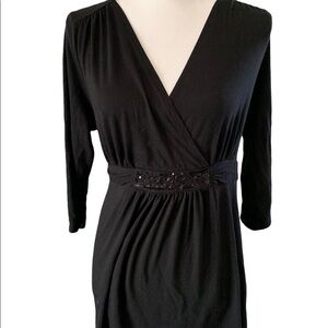 OH Baby! By Motherhood Black Blouse with Bling - EUC, Size L